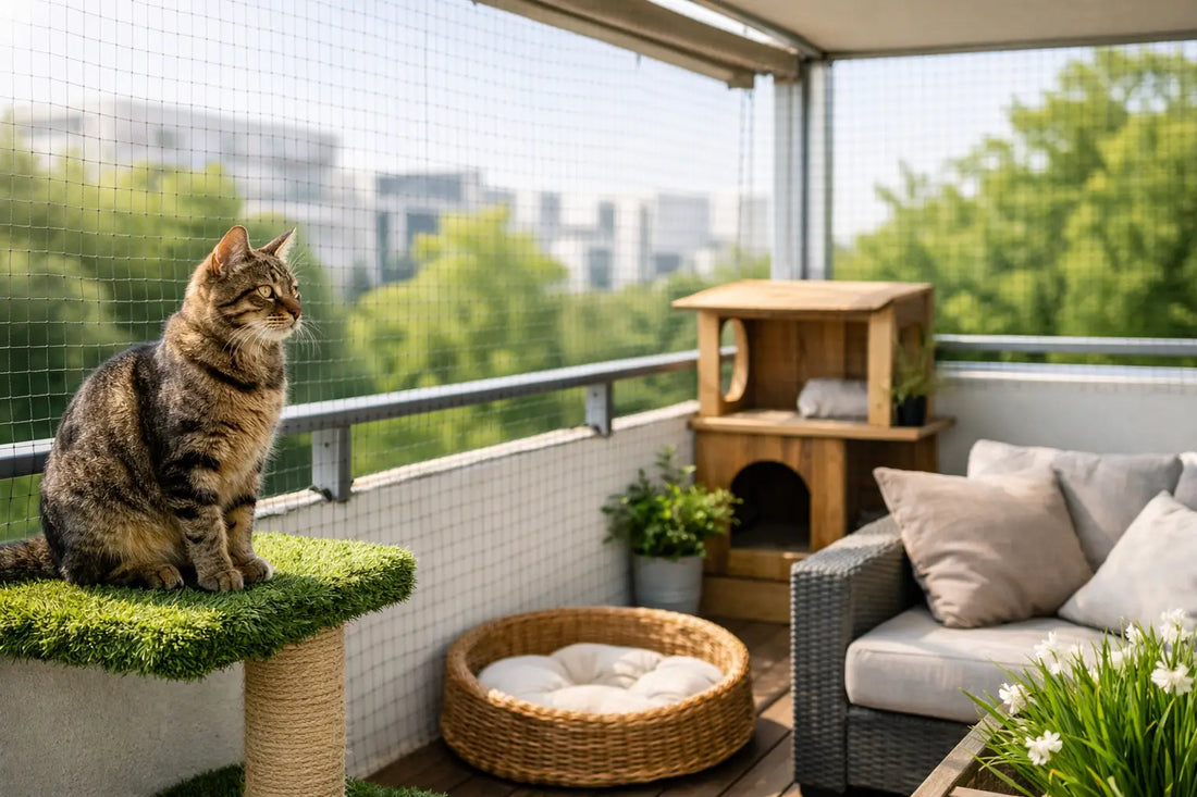 Aménagement balcon sécurisé pour chat serein