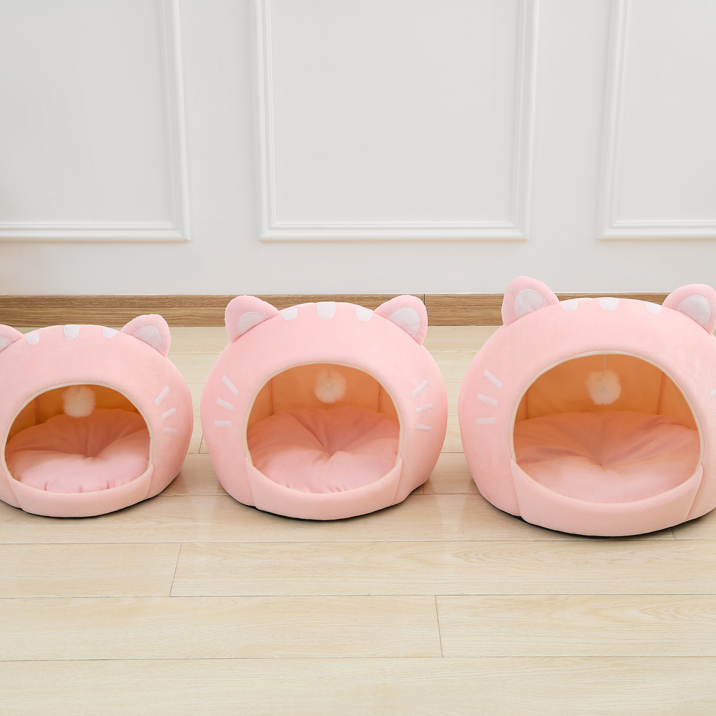 Maison Lit pour Chat en Forme de Chat Rose ToyalFriends