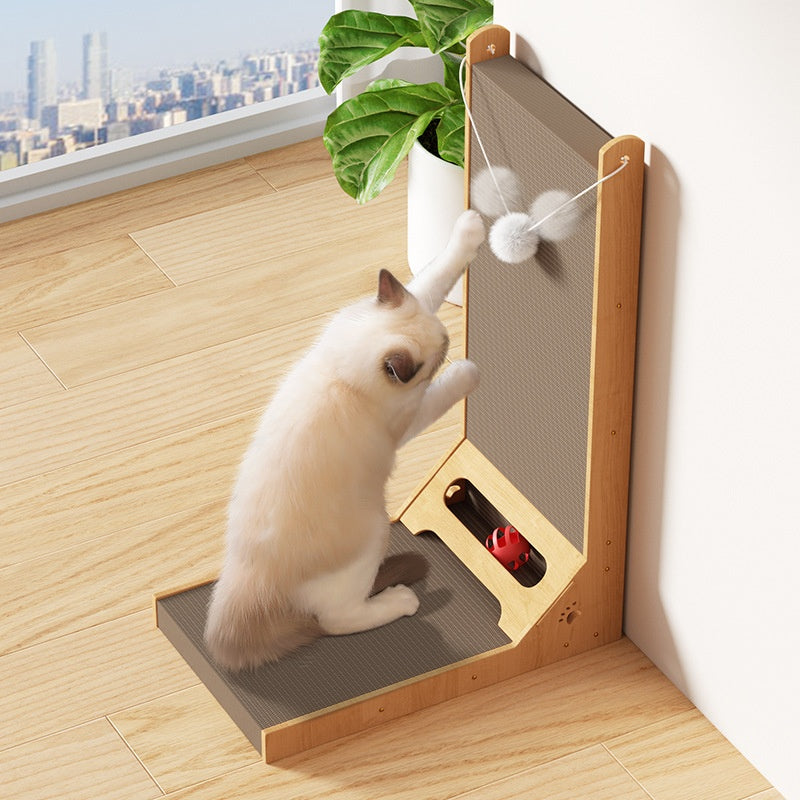 Griffoir Vertical pour Chat — Carton Ondulé avec Herbe à Chat - Catounet