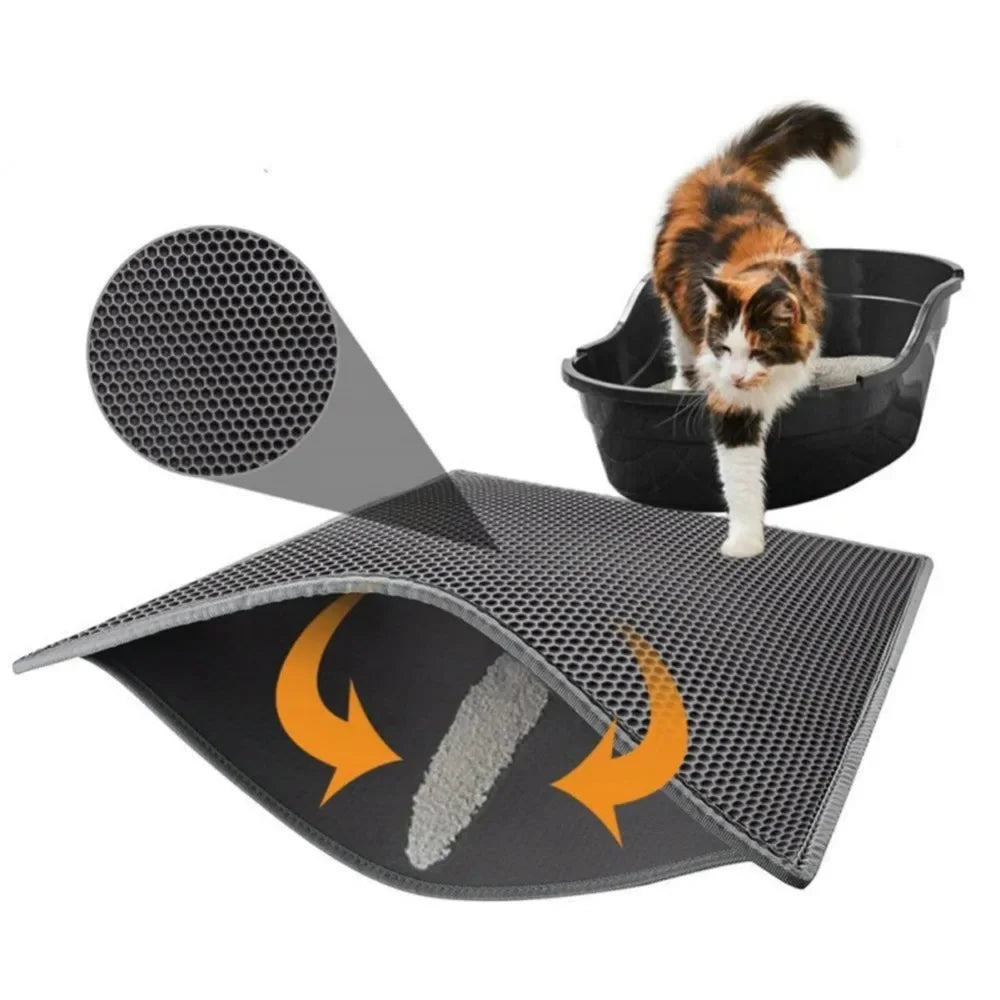 Cat's Essentials Pet Cat Litter Pad Waterproof EVA Double Layer Pet Litter Box Pad Cleaning Pad Cat Supplies Accessories Cashymart