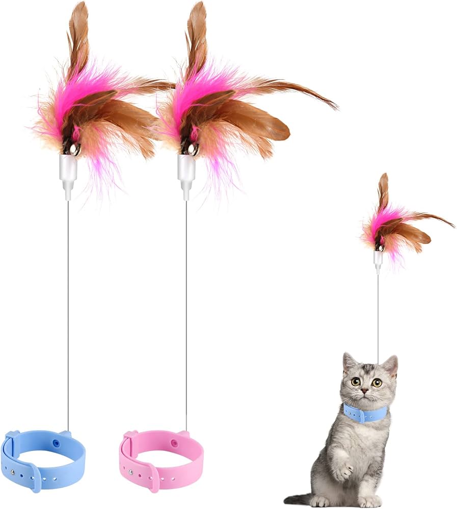 Jouet Collier Amusant avec Plumes pour Chat - Catounet