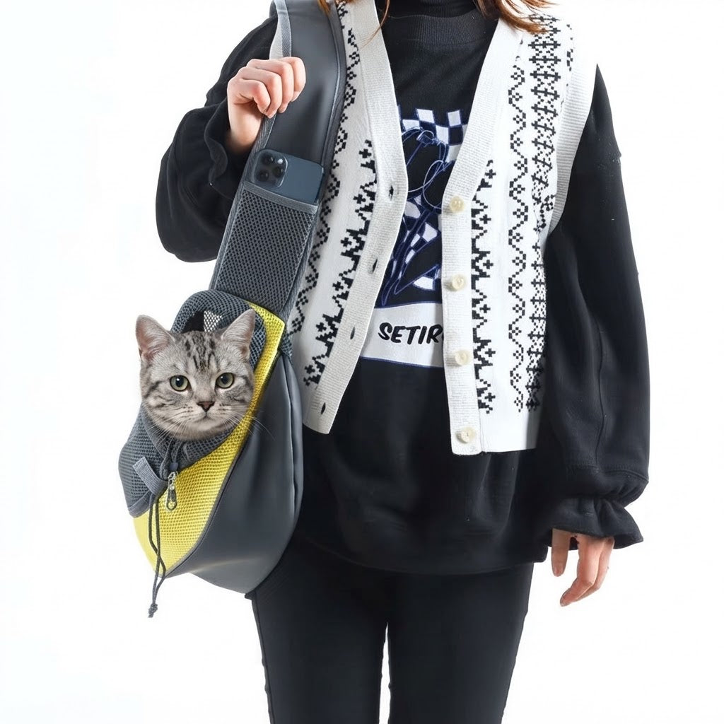 Chat dans un sac de transport bandoulière Oxford
