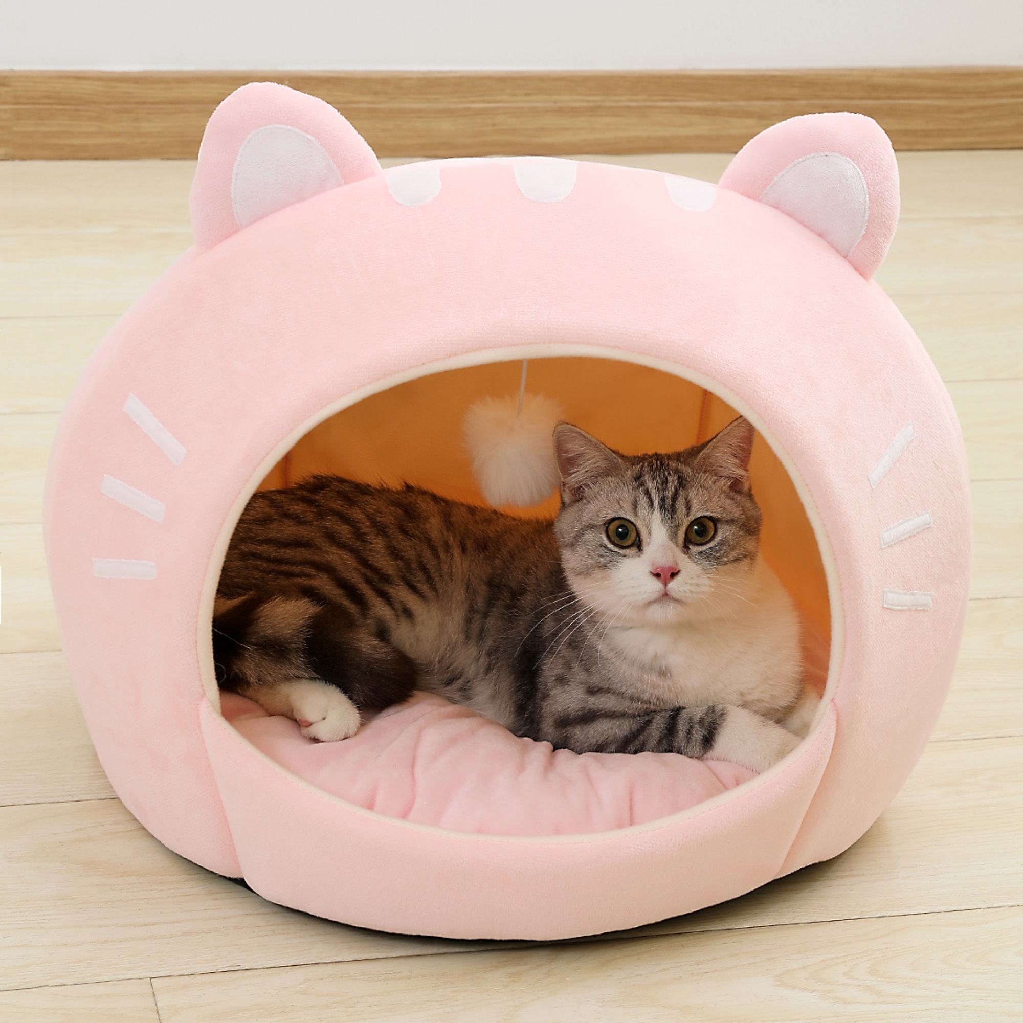 Maison Lit pour Chat en Forme de Chat Rose ToyalFriends