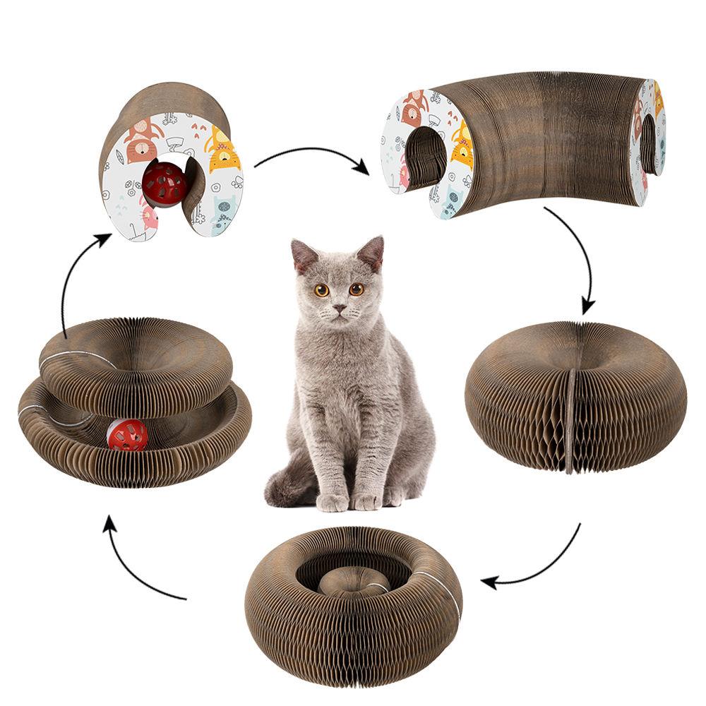 Griffoir en Carton Flexiscratch Interactif pour Chat Dog Hugs Cat