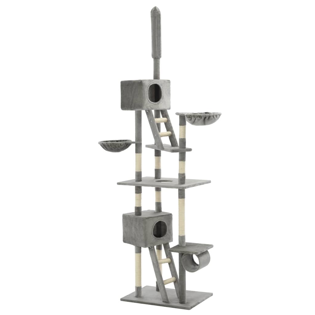 Arbre à Chat Géant avec Griffoirs en Sisal 230-260 cm Gris - Catounet