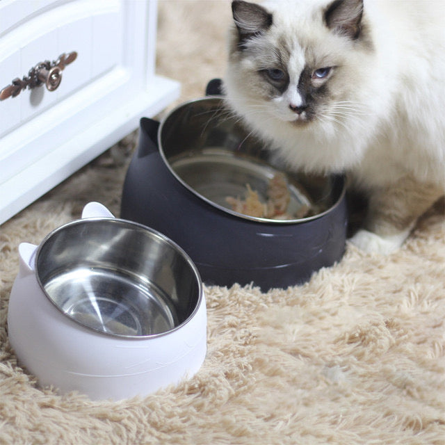 Pastel Cat Bowl Woof & Meow
