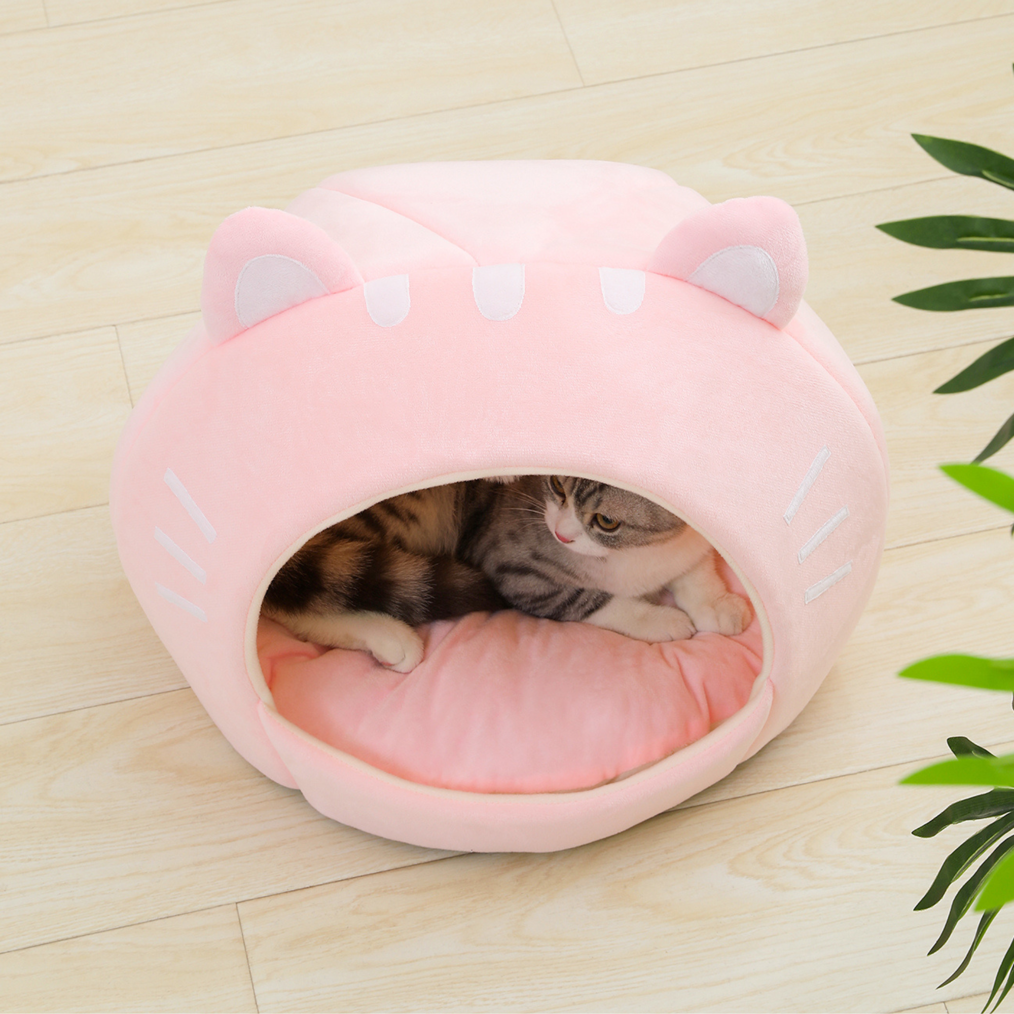 Maison Lit pour Chat en Forme de Chat Rose ToyalFriends