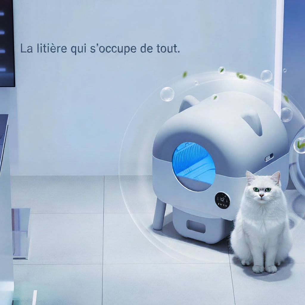 Litière Automatique Devoko 95L — Multi-Chats, Triple Sécurité & Zéro Odeur