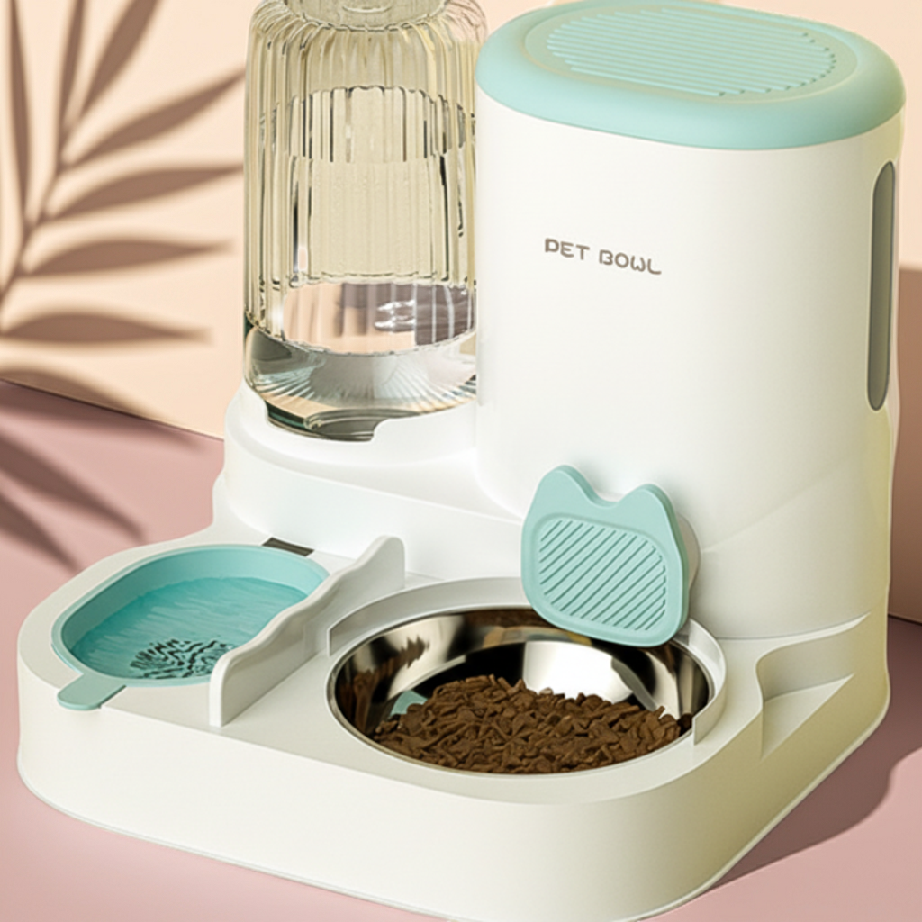 Distributeur Eau et Nourriture 2-en-1 pour Chat