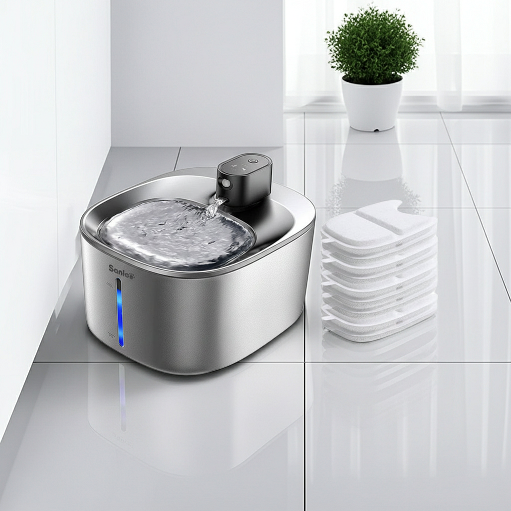 Fontaine à Eau Intelligente pour Chat — Sans Fil, Inox SUS304
