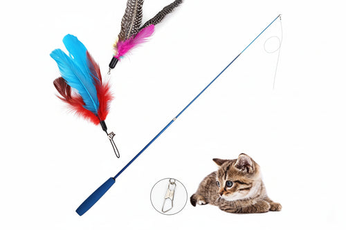 Canne à Pêche Interactive avec Plumes pour Chat - Catounet
