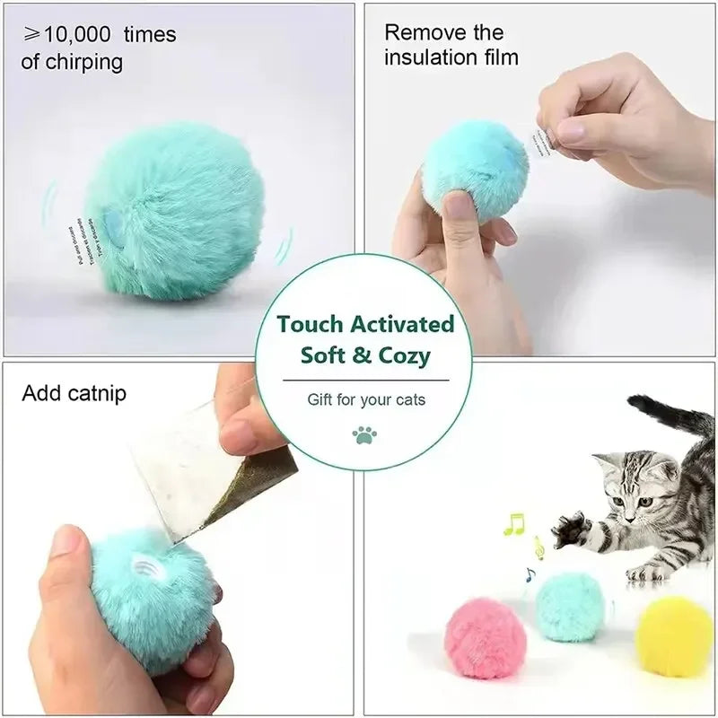 Balle Interactive en Peluche pour Chat Cashymart