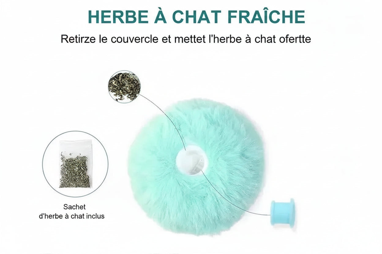 Balle Interactive en Peluche pour Chat Cashymart