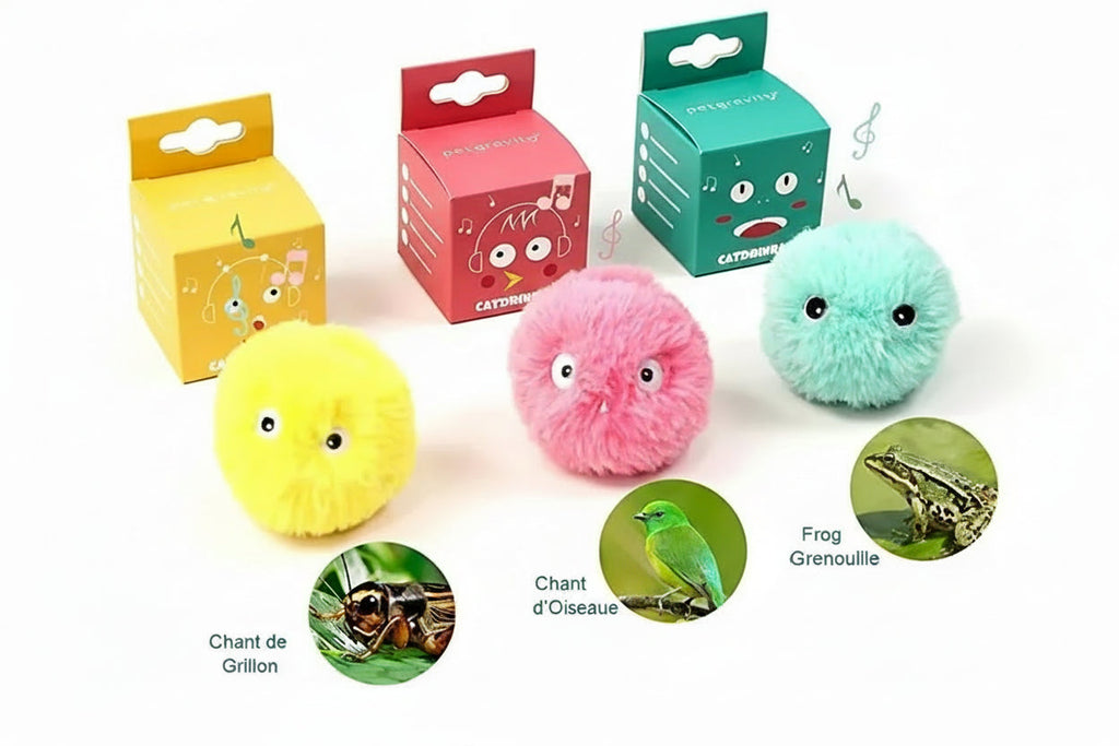 Balle Interactive en Peluche pour Chat Cashymart