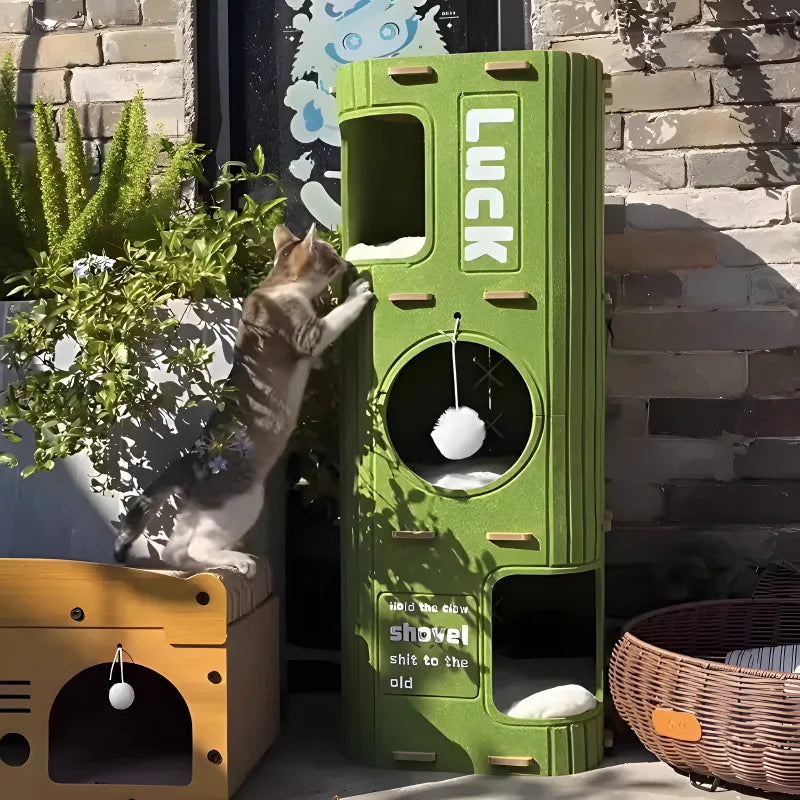 Nid Grattoir Multi-Niveaux pour Chat — Fermé, Douillet & Anti-Griffes