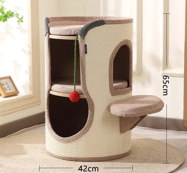 Tonneau pour Chat — Arbre à Chat Griffoir Sisal & Condo Compact - Catounet