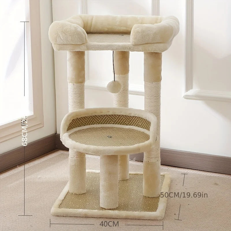 Arbre à Chat 2 Niveaux — Sisal & Peluche, Perchoirs Moelleux - Catounet