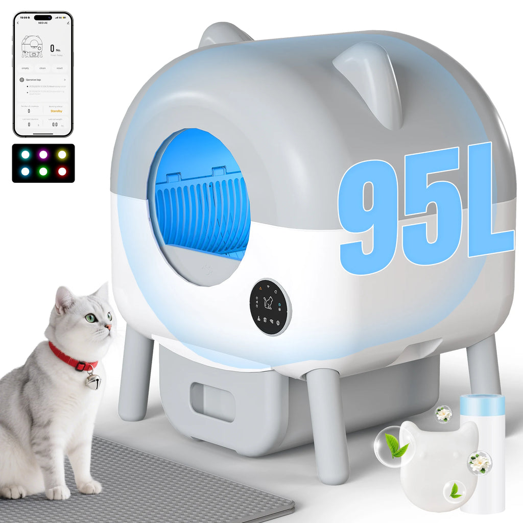 Litière Automatique Devoko 95L — Multi-Chats, Triple Sécurité & Zéro Odeur