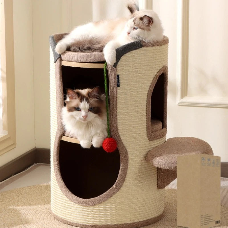 Tonneau pour Chat — Arbre à Chat Griffoir Sisal & Condo Compact - Catounet