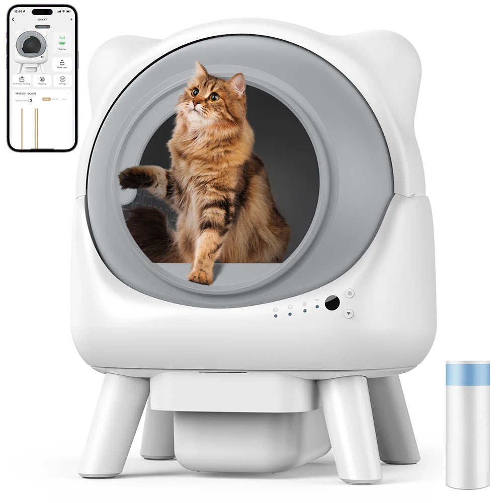 Litière Automatique Amicura X1 — 80L, Grand Format pour Chats Exigeants