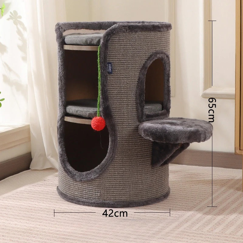 Tonneau pour Chat — Arbre à Chat Griffoir Sisal & Condo Compact - Catounet