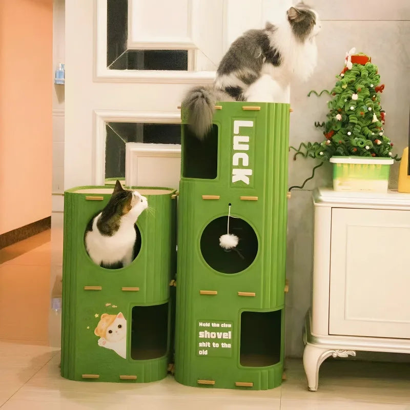 Nid Grattoir Multi-Niveaux pour Chat — Fermé, Douillet & Anti-Griffes