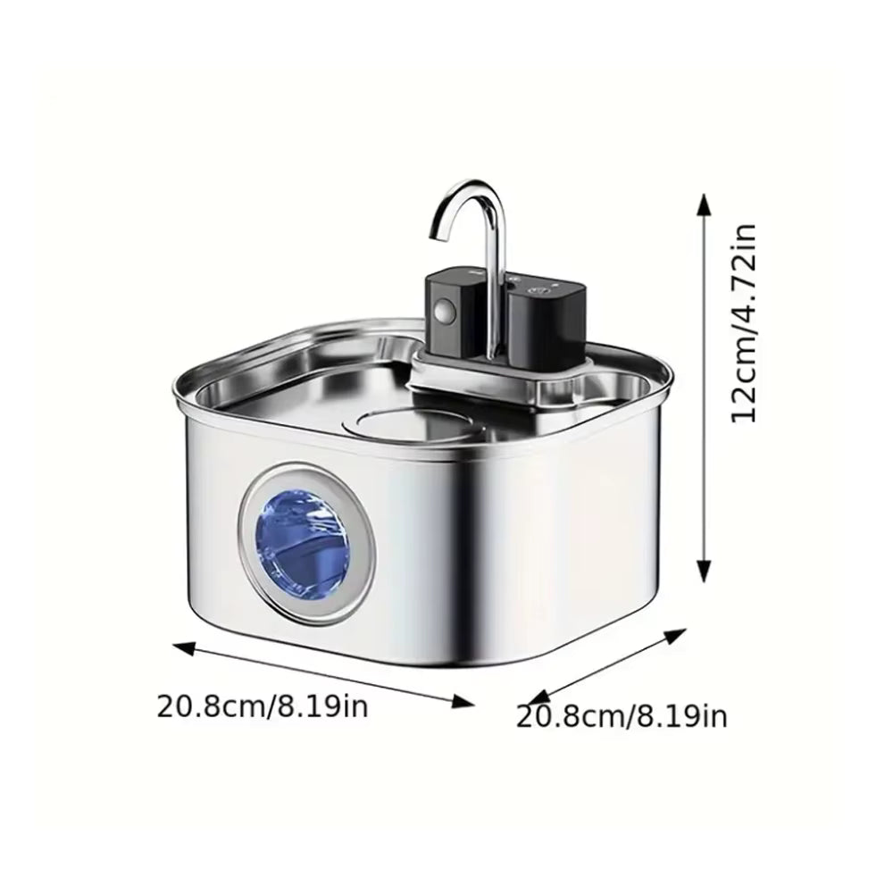 Distributeur d'Eau Intelligent USB en Inox pour Chat - Fontaine Capteur Automatique - Catounet