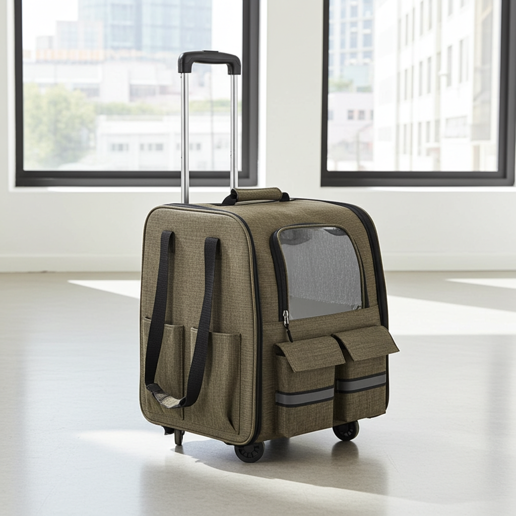 Sac de Transport 3-en-1 pour Chat — Sac à Dos, Roulettes et Sac à Main