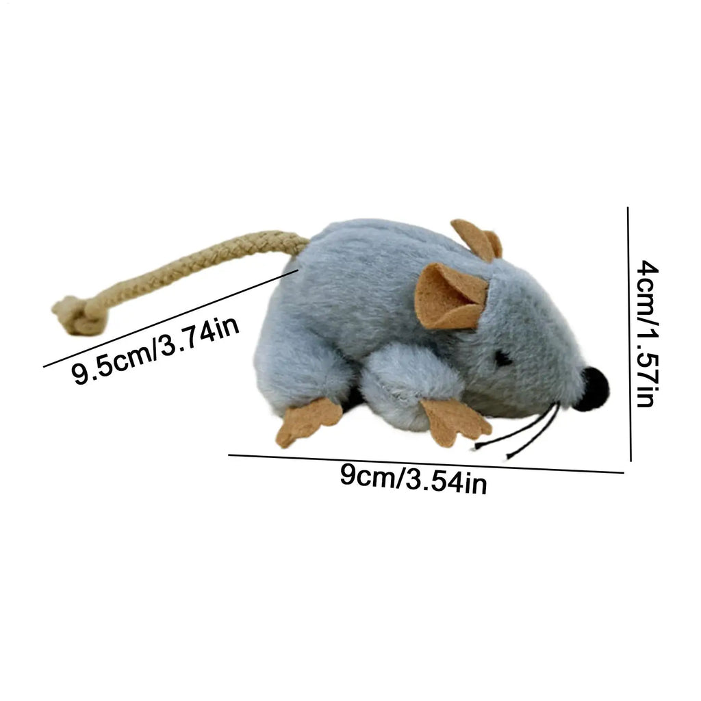 Jouet Souris en Peluche Interactive pour Chat — Son Intégré au Toucher