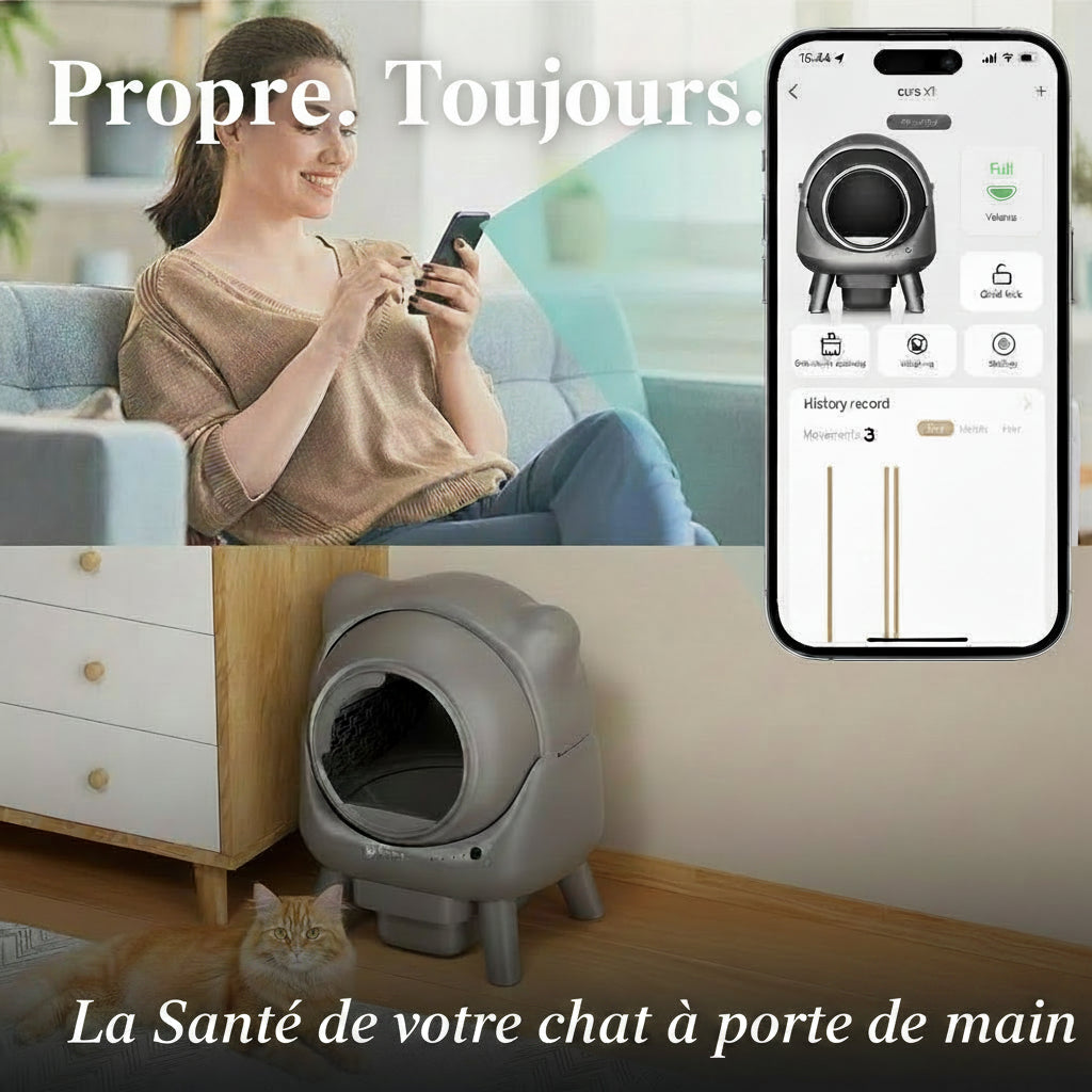 Litière Automatique Amicura X1 — 80L, Grand Format pour Chats Exigeants