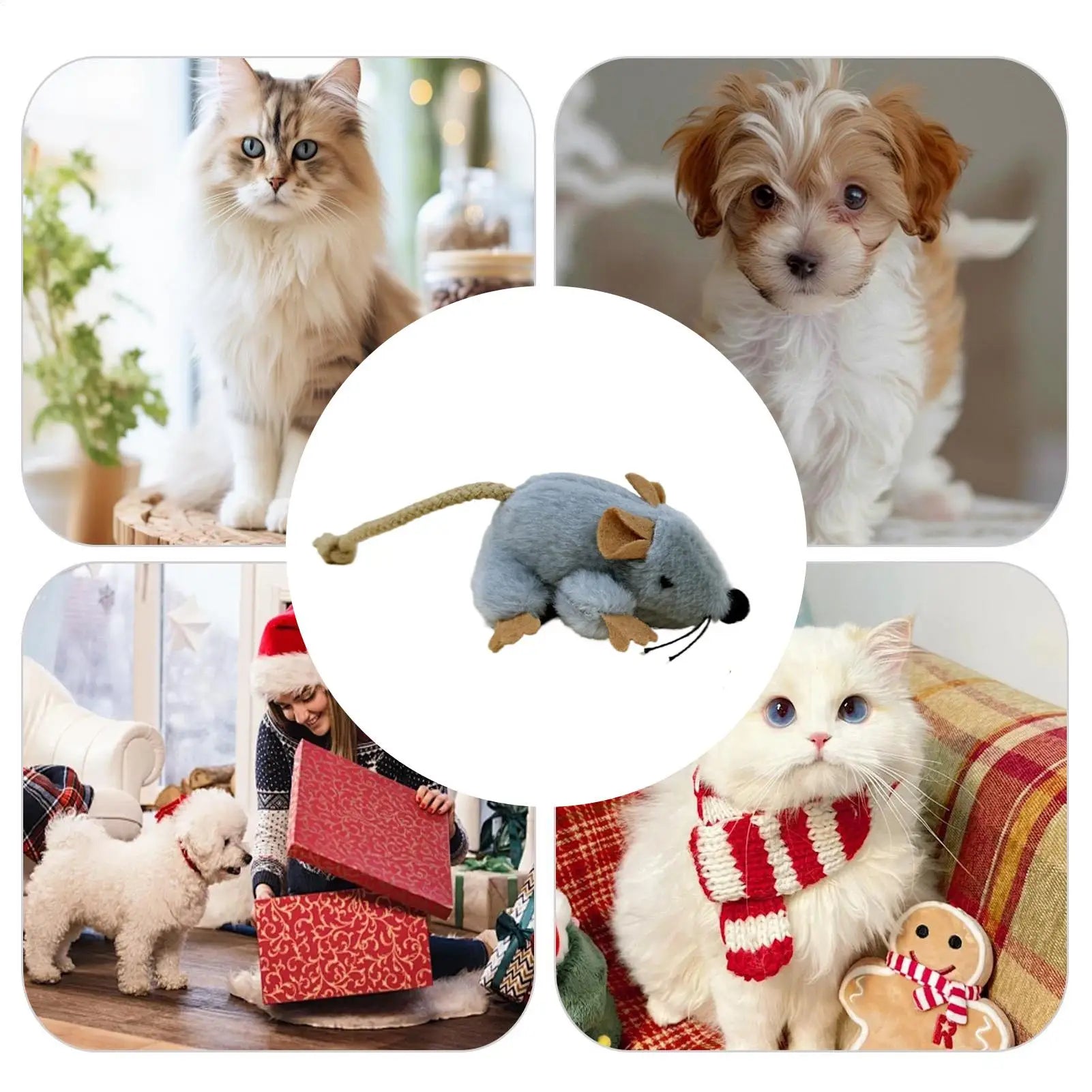 Jouet Souris en Peluche Interactive pour Chat — Son Intégré au Toucher