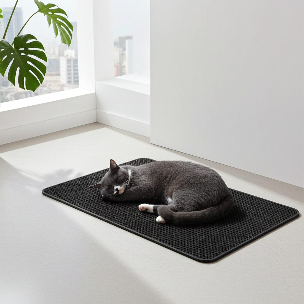Tapis de Litière Imperméable Double Couche pour Chat — EVA Anti-Salissure