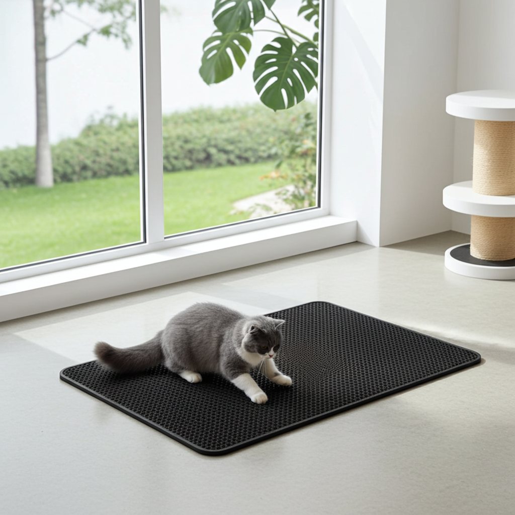Tapis de Litière Imperméable Double Couche pour Chat — EVA Anti-Salissure