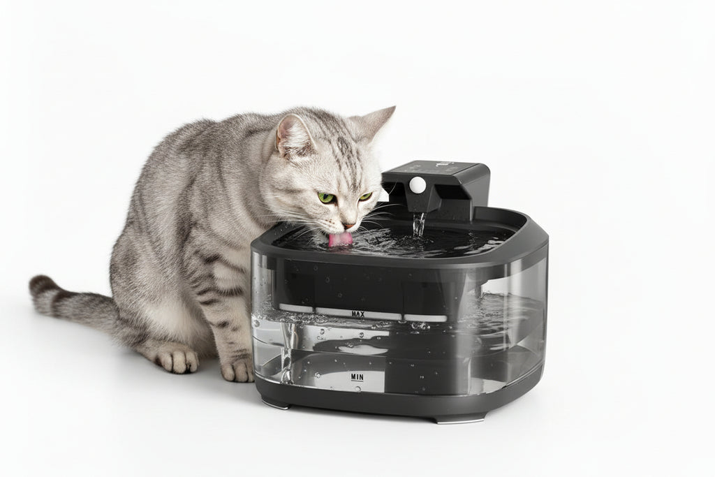Fontaine à Eau pour Chat et Chien 4,5L Rechargeable Noire - Distributeur Automatique à Circulation - Catounet