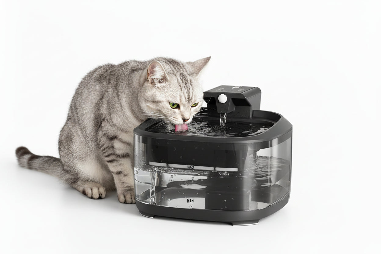 Fontaine à Eau pour Chat et Chien 4,5L Rechargeable Noire - Distributeur Automatique à Circulation - Catounet