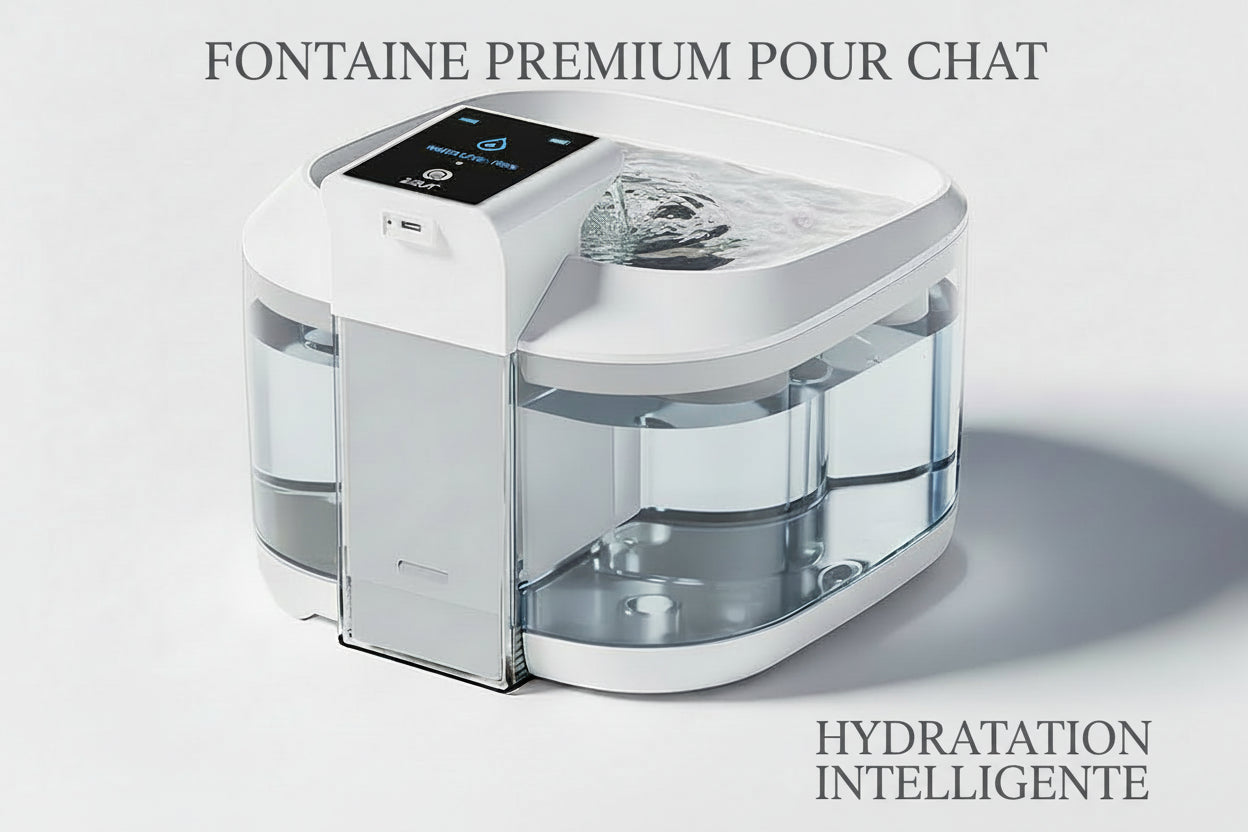 Fontaine à Eau pour Chat et Chien 4,5L Rechargeable Noire - Distributeur Automatique à Circulation - Catounet