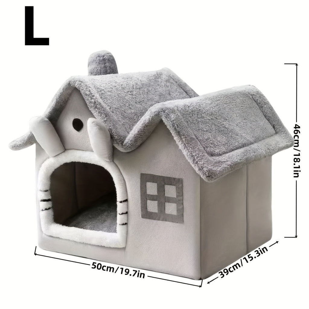 Maison Lit pour Chat Classique Douce - Niche Confortable pour Petits Animaux - Catounet