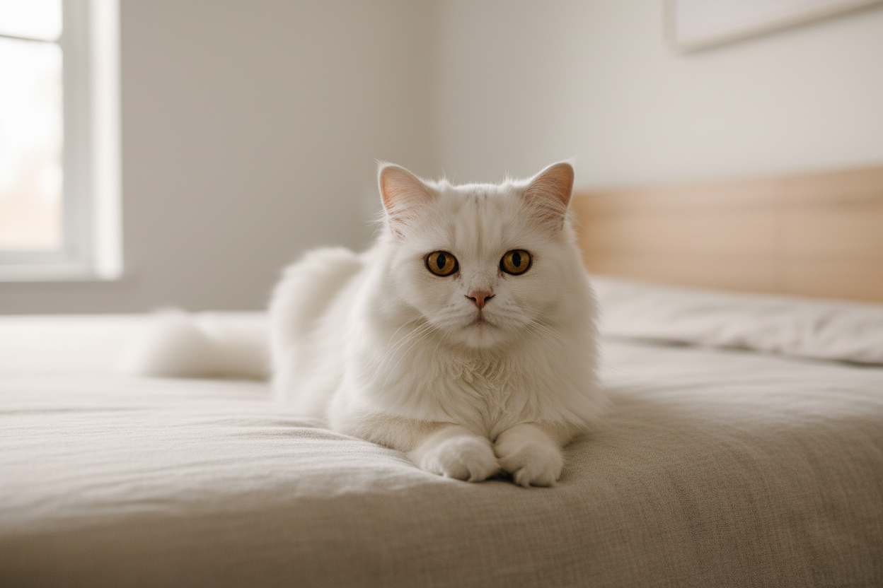 Chat blanc premium