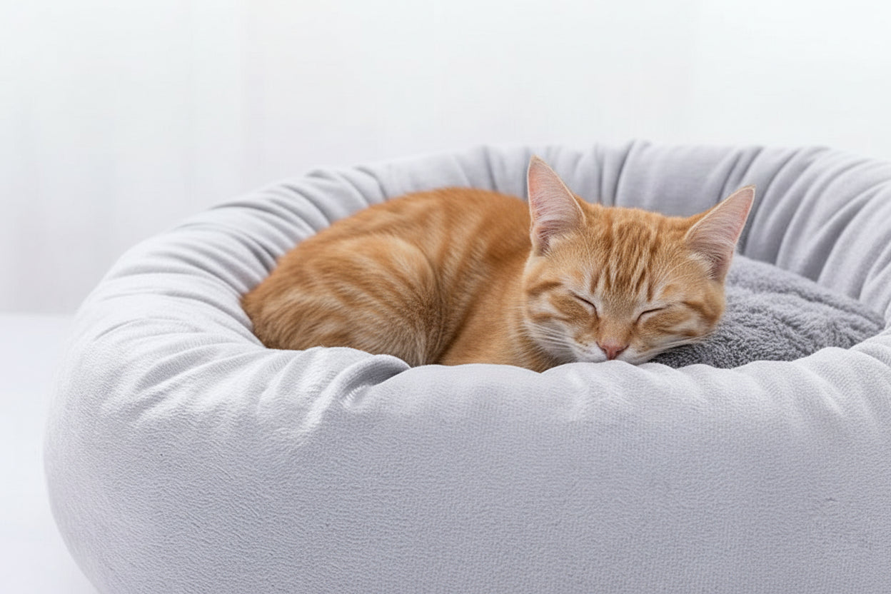 Lit Rond Mignon pour Chat et Chien avec Coussin Vimost Shop