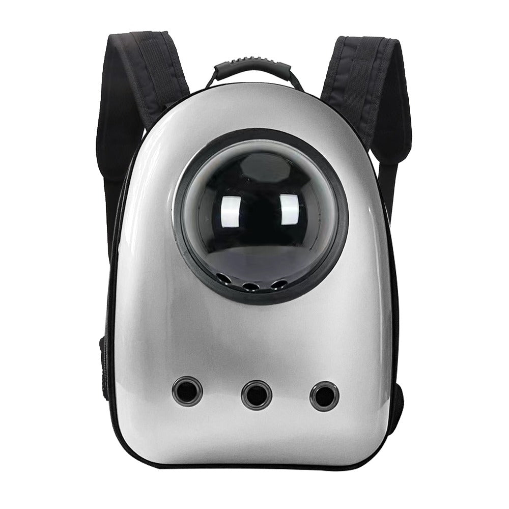 Sac à Dos de Transport pour Chat et Petit Chien Argenté - Fenêtre Plexiglas - Catounet